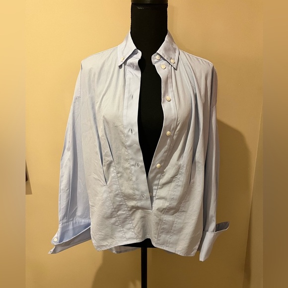 Rachel Comey Adair Oxford Blouse in Sky Blue, size 4 - Picture 5 of 11